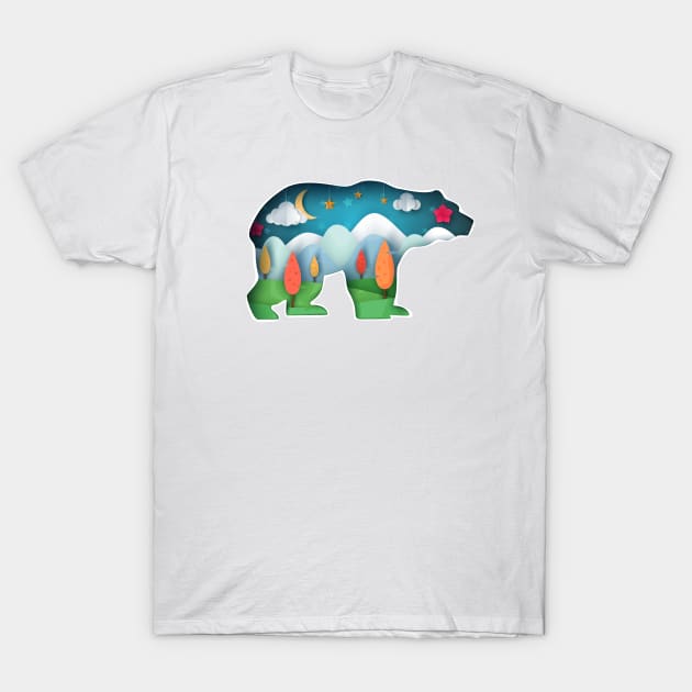 Bedtime Storybook Nature Bear T-Shirt by LittleBunnySunshine
